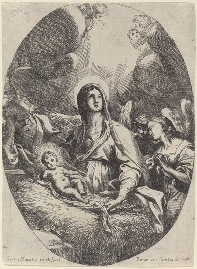 La Sagrada Familia con ángeles de Carlo Maratta