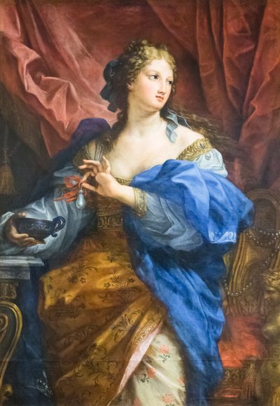 Cleopatra disuelve una perla en una copa de vino de Carlo Maratta or Maratti