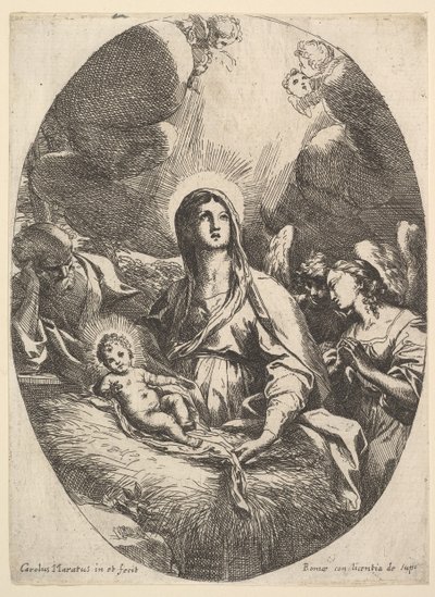 La adoración de los ángeles de Carlo Maratta or Maratti