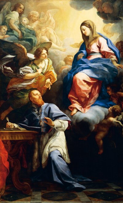 La Virgen con el Niño se aparece a San Francisco de Sales de Carlo Maratta or Maratti