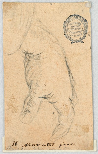 Dibujo: Una mano izquierda colgante de Carlo Maratti