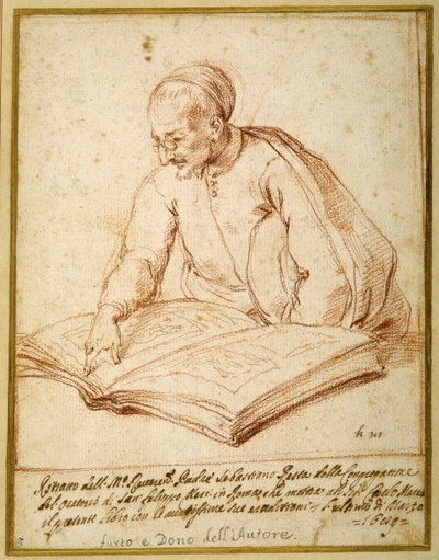 Padre Sebastiano Resta examinando un folio de dibujos de Carlo Maratti