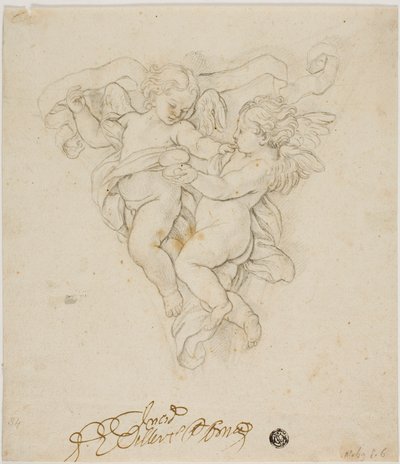 Decoración de enjuta con dos putti de Carlo Maratti