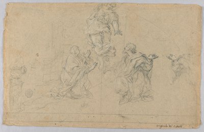 Estudio de tres figuras de Carlo Maratti