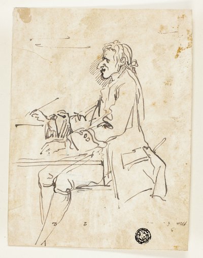 Caricatura del hombre que escribe de Carlo Marchionni