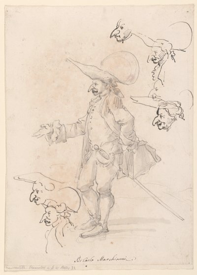 Dibujo, Caricaturas, ca. 1725-75 de Carlo Marchionni