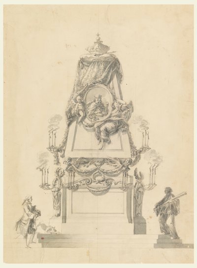 Dibujo, Catafalco para un rey, ca. 1765 de Carlo Marchionni