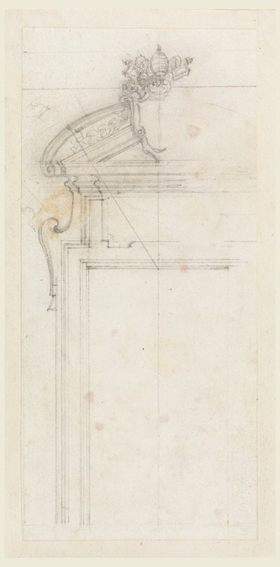 Dibujo, Diseño para una caja de puerta, 1725-50 de Carlo Marchionni