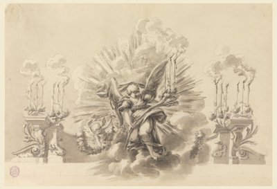 Dibujo, Diseño para una decoración ceremonial, ca. 1760 de Carlo Marchionni