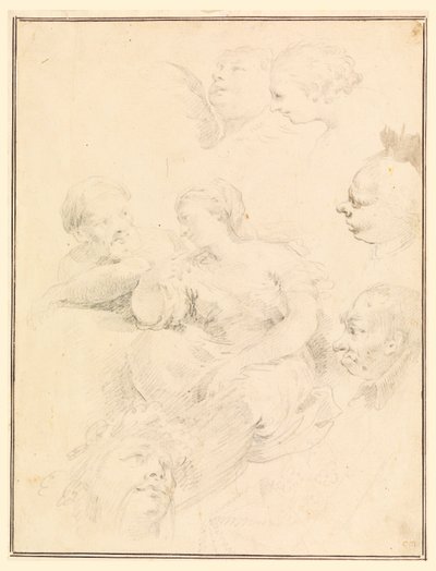 Dibujo, Bocetos de figuras, 1775 de Carlo Marchionni