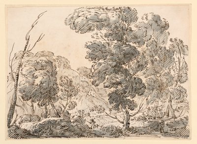 Dibujo, Carretera en un país montañoso, 1770-1786 de Carlo Marchionni