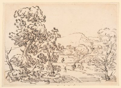 Dibujo, Paisaje arbolado, 1750-1770 de Carlo Marchionni
