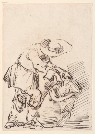 Dibujo, Campesino trabajador, 1728-78 de Carlo Marchionni
