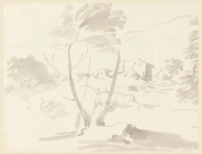 Boceto de Árboles en un Paisaje de Carlo Marchionni
