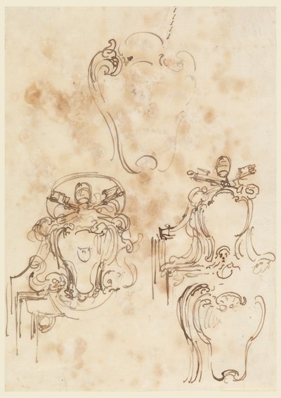 Bocetos para marcos y escudos de Carlo Marchionni