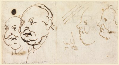 Bocetos de Cuatro Cabezas en Caricatura de Carlo Marchionni