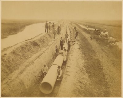 Acueducto de Venecia (nueva conducción). Obra del terraplén de Carlo Naya