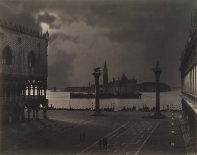 Venecia: San Marcos mirando hacia San Giorgio Maggiore, a la luz de la luna de Carlo Naya