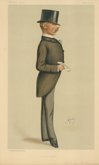 Coronel Edward J Saunderson, Lealtad Irlandesa, 26 de Febrero de 1887, caricatura de Vanity Fair de Carlo Pellegrini