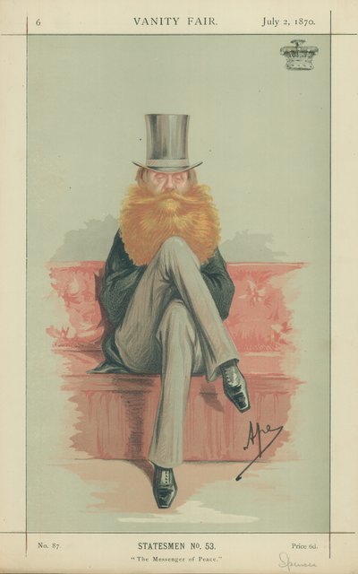Earl Spencer, El Mensajero de la Paz, 2 de julio de 1870, caricatura de Vanity Fair de Carlo Pellegrini