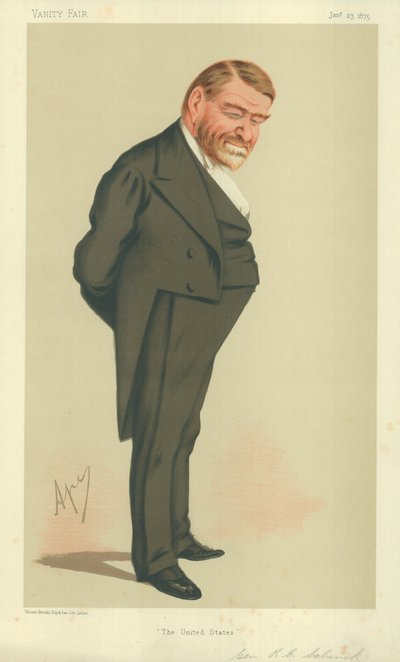 General Robert Cumming Schenck, EE.UU., 23 de enero de 1875, caricatura de Vanity Fair de Carlo Pellegrini