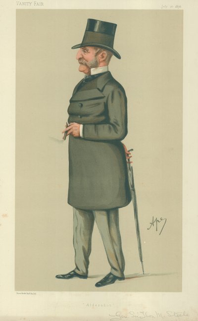 General Sir Thomas Montagu Steele, Aldershot, 20 de julio de 1878, caricatura de Vanity Fair de Carlo Pellegrini