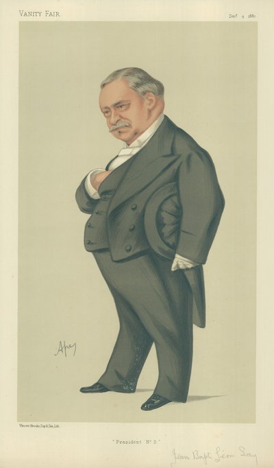 M Jean Baptists Leon Say, Presidente no 3, 4 de diciembre de 1880, caricatura de Vanity Fair de Carlo Pellegrini
