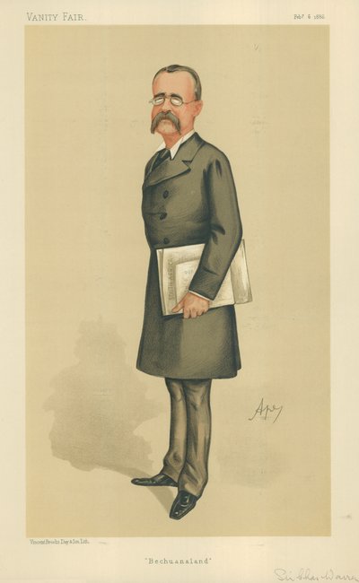 Mayor-General Sir Charles Warren, Bechuanaland, 6 de febrero de 1886, caricatura de Vanity Fair de Carlo Pellegrini