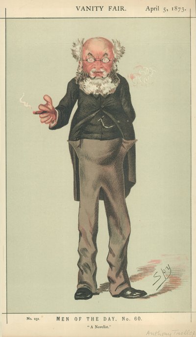 Sr. Anthony Trollope, un novelista, 5 de abril de 1873, caricatura de Vanity Fair de Carlo Pellegrini