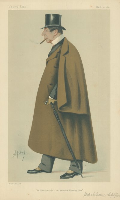 Sr. Markham Spofforth, inventó el Trabajador Conservador, 20 de marzo de 1880, caricatura de Vanity Fair de Carlo Pellegrini