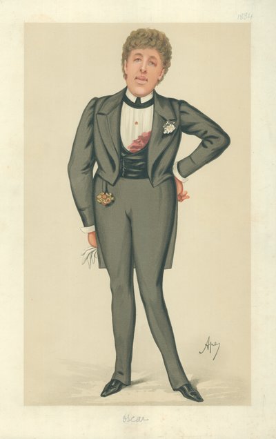 Mr Oscar Wilde, Oscar, 24 de mayo de 1884, caricatura de Vanity Fair de Carlo Pellegrini