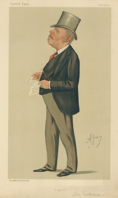 Mr Thomas Sutherland, P und O, 22 de octubre de 1887, caricatura de Vanity Fair de Carlo Pellegrini