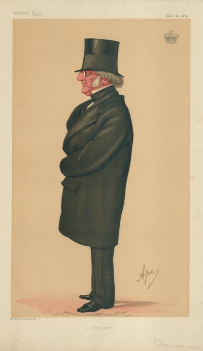 Philip-Henry Stanhope Stanhope, Un Noble Escritor, 23 de mayo de 1874, caricatura de Vanity Fair de Carlo Pellegrini