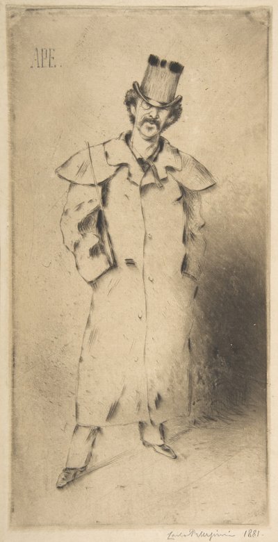 Retrato de Whistler, 1881 de Carlo Pellegrini