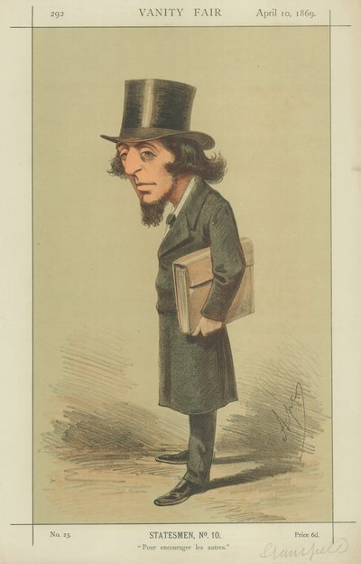 Rt Hon James Stansfeld, Pour encourager les autres, 10 de abril de 1869, caricatura de Vanity Fair de Carlo Pellegrini