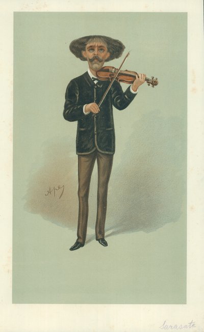 Señor Pablo Martín Melitón Sarasate, 25 de mayo de 1889, caricatura de Vanity Fair de Carlo Pellegrini