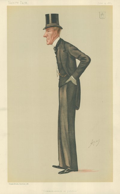 Sir Edward Robert Sullivan, Sentido común en política, 13 de junio de 1885, caricatura de Vanity Fair de Carlo Pellegrini