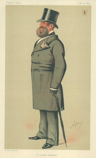 Sir Henry Josias Stracey, un caballero rural, 10 de julio de 1875, caricatura de Vanity Fair de Carlo Pellegrini