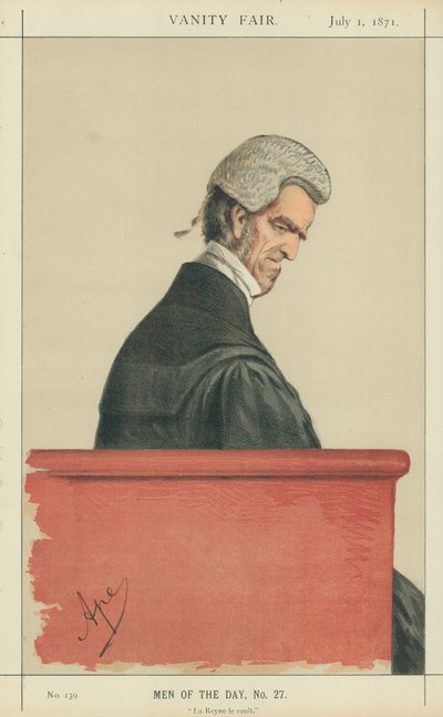 Sir John George Shaw-Lefevre, La Reyne le veult, 1 de julio de 1871, caricatura de Vanity Fair de Carlo Pellegrini