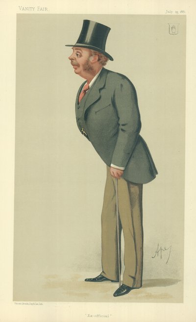 Sir Matthew Ridley, exfuncionario, 23 de julio de 1881, caricatura de Vanity Fair de Carlo Pellegrini