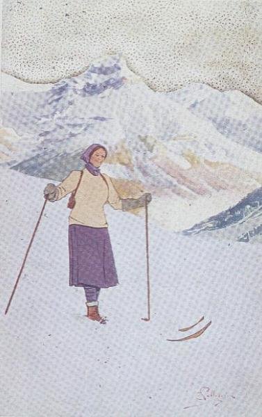 Esquiador en las pistas de Engelberg, Suiza de Carlo Pellegrini