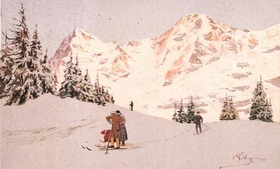 Escena de Nieve en Wengen de Carlo Pellegrini