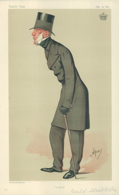 El Conde de Stradbroke, Suffolk, 31 de julio de 1875, caricatura de Vanity Fair de Carlo Pellegrini