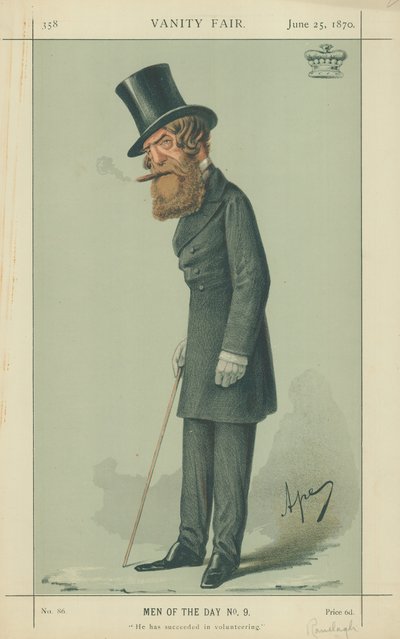 Vizconde Ranelagh, ha logrado ser voluntario, 25 de junio de 1870, caricatura de Vanity Fair de Carlo Pellegrini