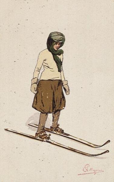 Mujer esquiando de Carlo Pellegrini