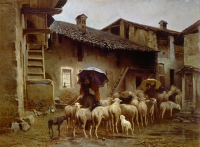 Vuelta al establo, de Carlo Pittara (1836-1890) de Carlo Pittara