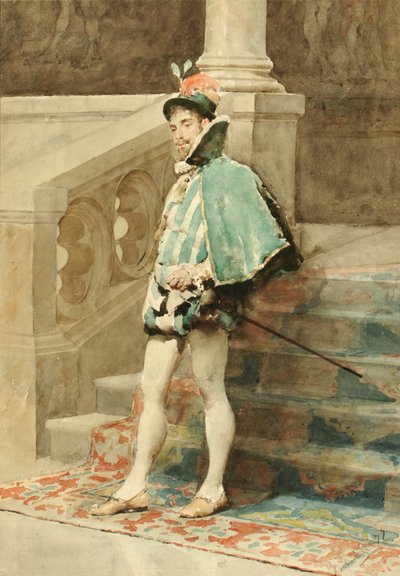 Estudio de un cortesano, 1877 de Carlo Randanini