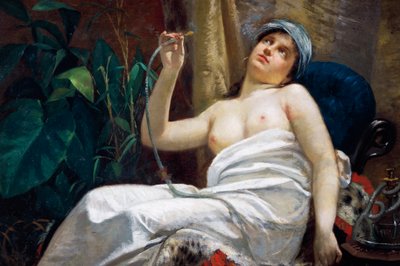 Fumar opio (óleo sobre lienzo) de Carlo Sara