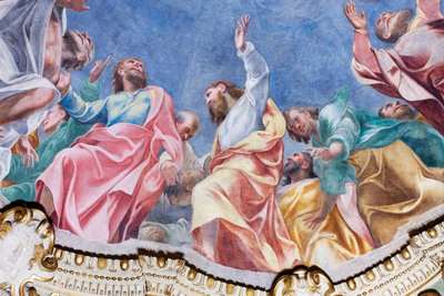 Descenso del Espíritu Santo sobre los Doce Apóstoles (detalle), c.1575 de Carlo Urbino