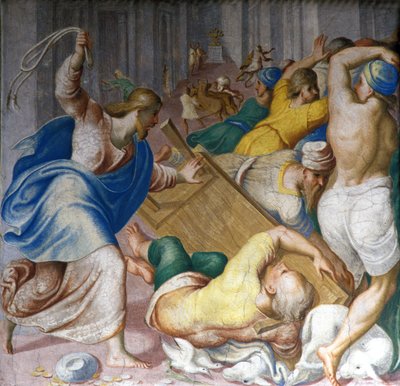 Jesucristo expulsa a los mercaderes en las puertas del Templo de Carlo Urbino